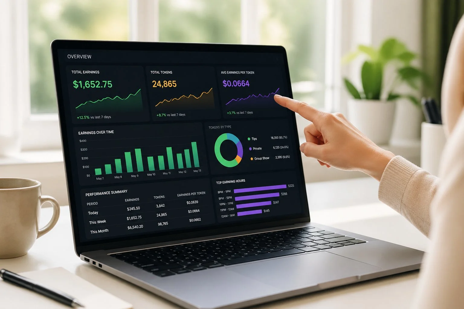 chaturbate earnings per token