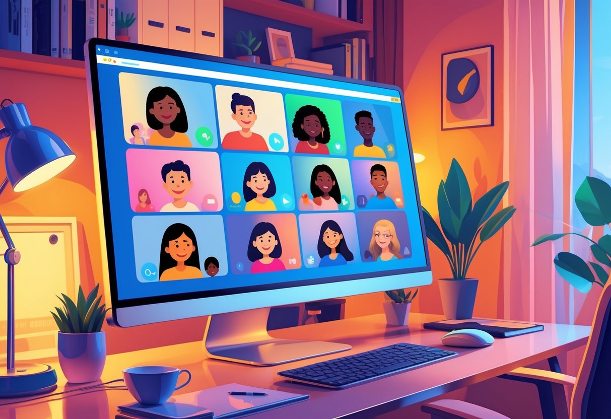 People exploring chatterbate free cams and features on a computer workspace