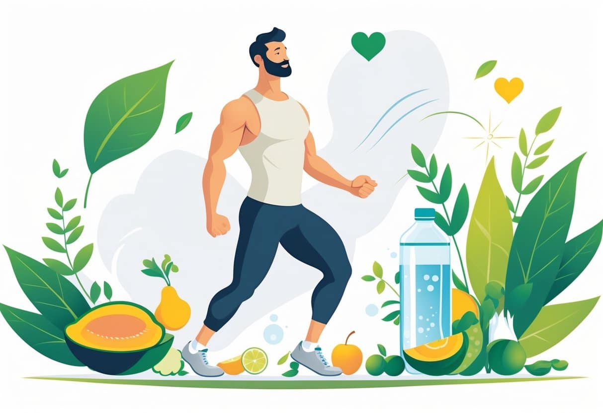 Man exercising and eating healthy to support penis size and sexual health